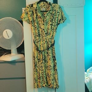 Vintage Rayon Belted Dress